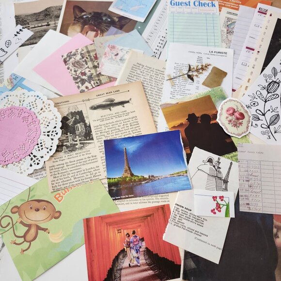 70 + Piece Ephemera Lot Junk Journal Scrapbooking Paper Supplies Mixed Bundle - Picture 7 of 8